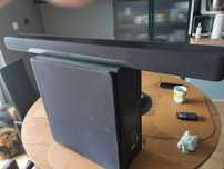 Yamaha soundbar + subwoofer + pilot + kabel optyczny.
