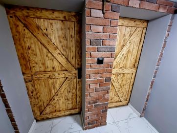 Drzwi drewniane przesuwne na wymiar, wewnętrzne/zewnętrzne. Loft