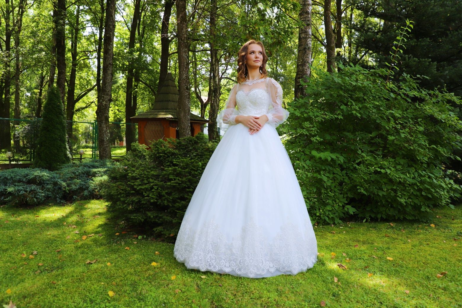 Весільна сукня айворі+ халатик і пенюар для ранку нареченої