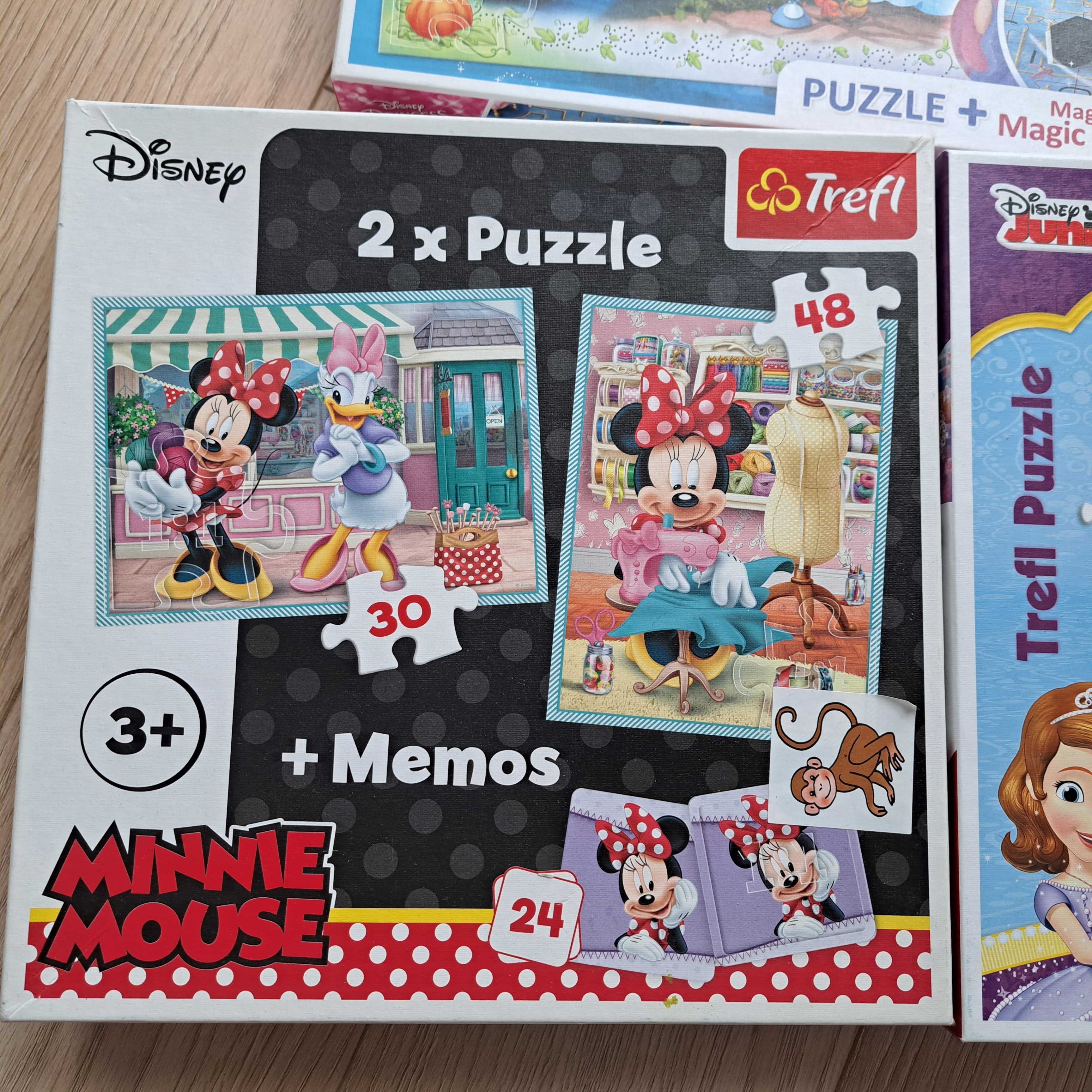 3 szt. Trefl puzzle gry duży zestaw