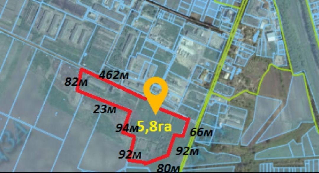 Продам комерційну земельну ділянку 5,8га