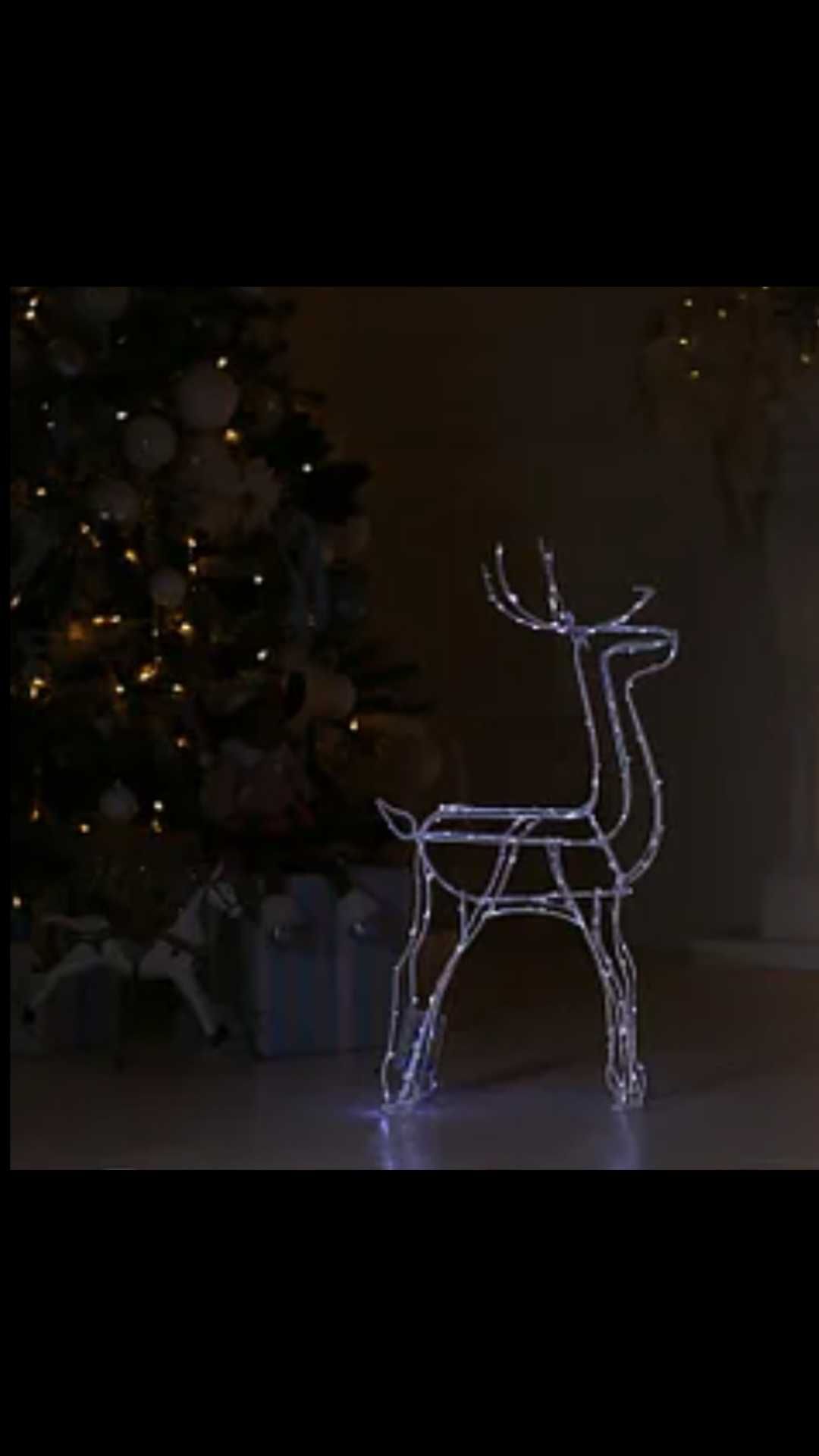 Подарок подарочный олень новогодний каркас световая инстоляция. Лед .