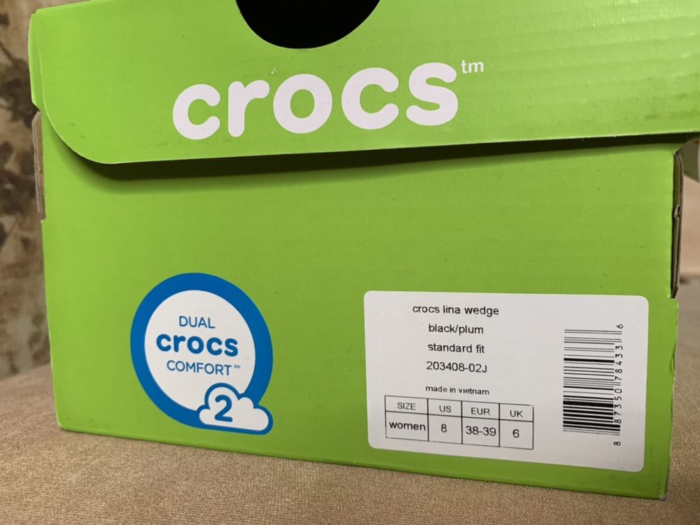 Жіночі туфлі Crocs Lina wedge 8US нові