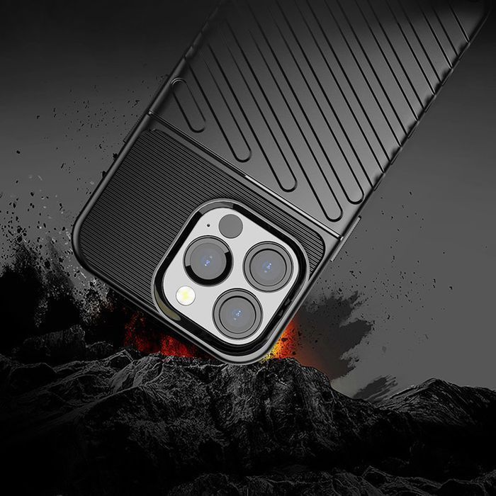 Etui Thunder Case Karbonowy Pokrowiec iPhone 13 Pro Jasnoniebieski
