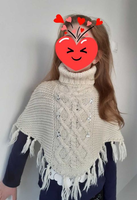 Ponczo dziewczęce