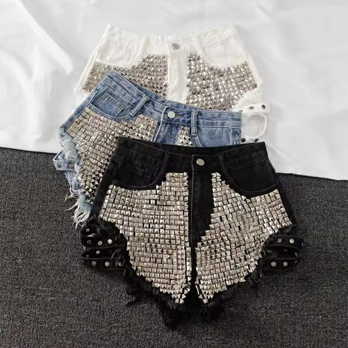 Літні шорты зі стразами