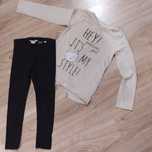 239-> komplet bluzeczka RESERVED legginsy H&M r.110/116 4-6Y KOT