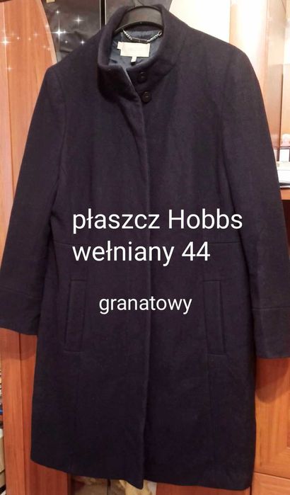 Płaszcz zimowy damski wełniany granatowy XXL Hobbs