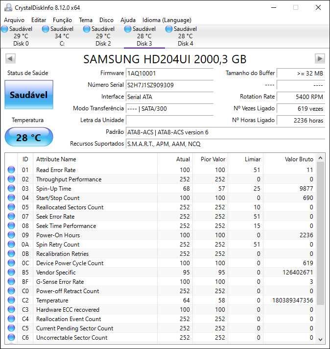 Discos HDD 3.5" 2TB Samsung e WD