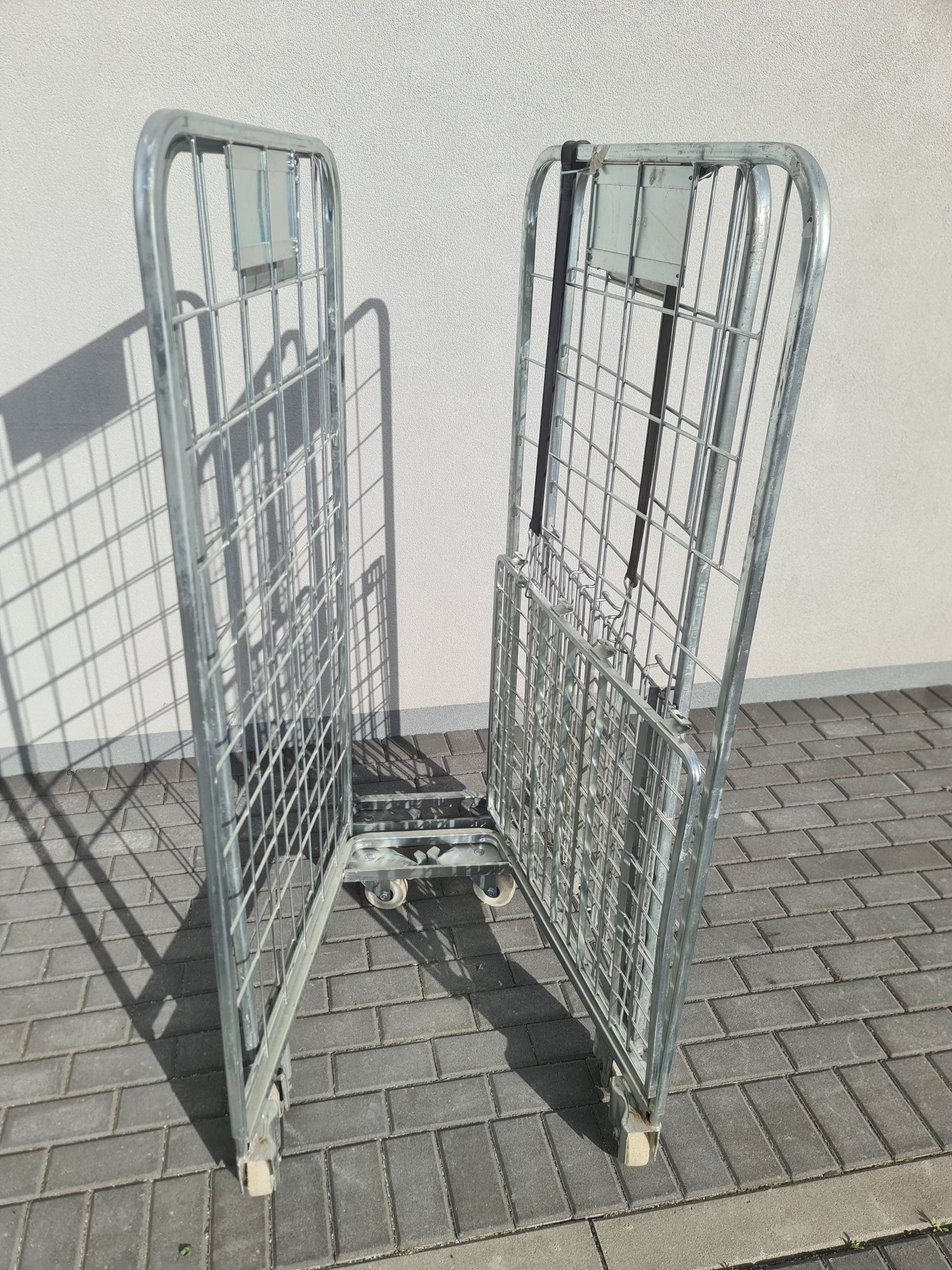 Wózki siatkowe 2 scienne gniazdowe rollkontenery na kółkach
