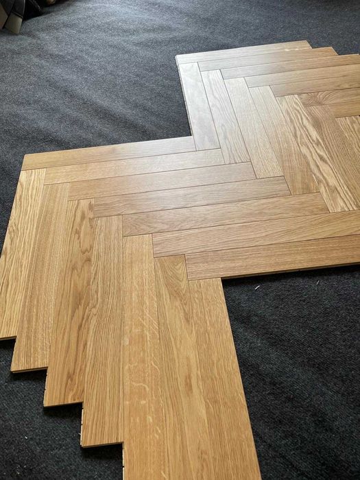 Parkiet warstwowy dębowy lakierowany jodełka klasyczna okazja