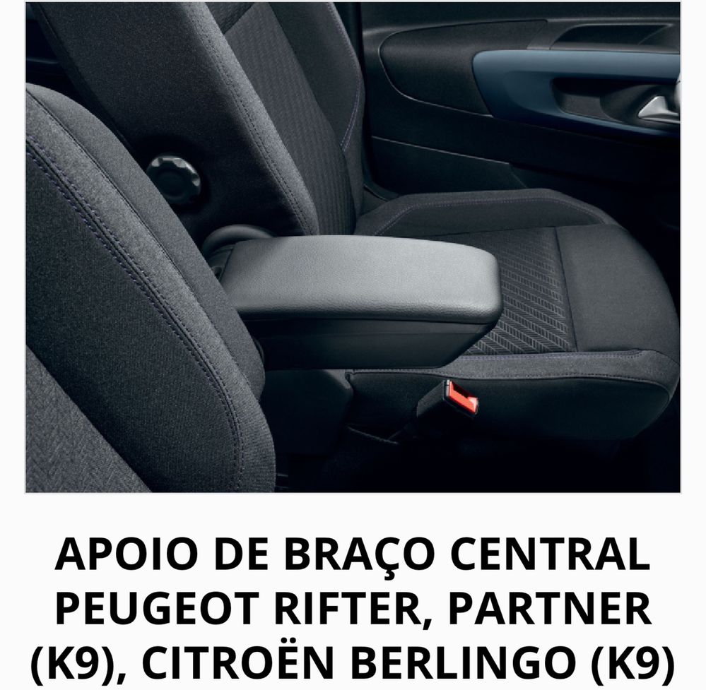 Apoio de Braço Central, Peugeot Partener, Citroen Berlingo…