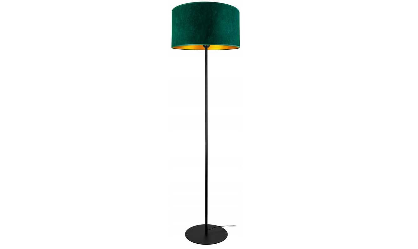 Nowoczesna lampa podłogowa ABAŻUR WELUR 40 cm ZIELONA 145 cm wys NOWA