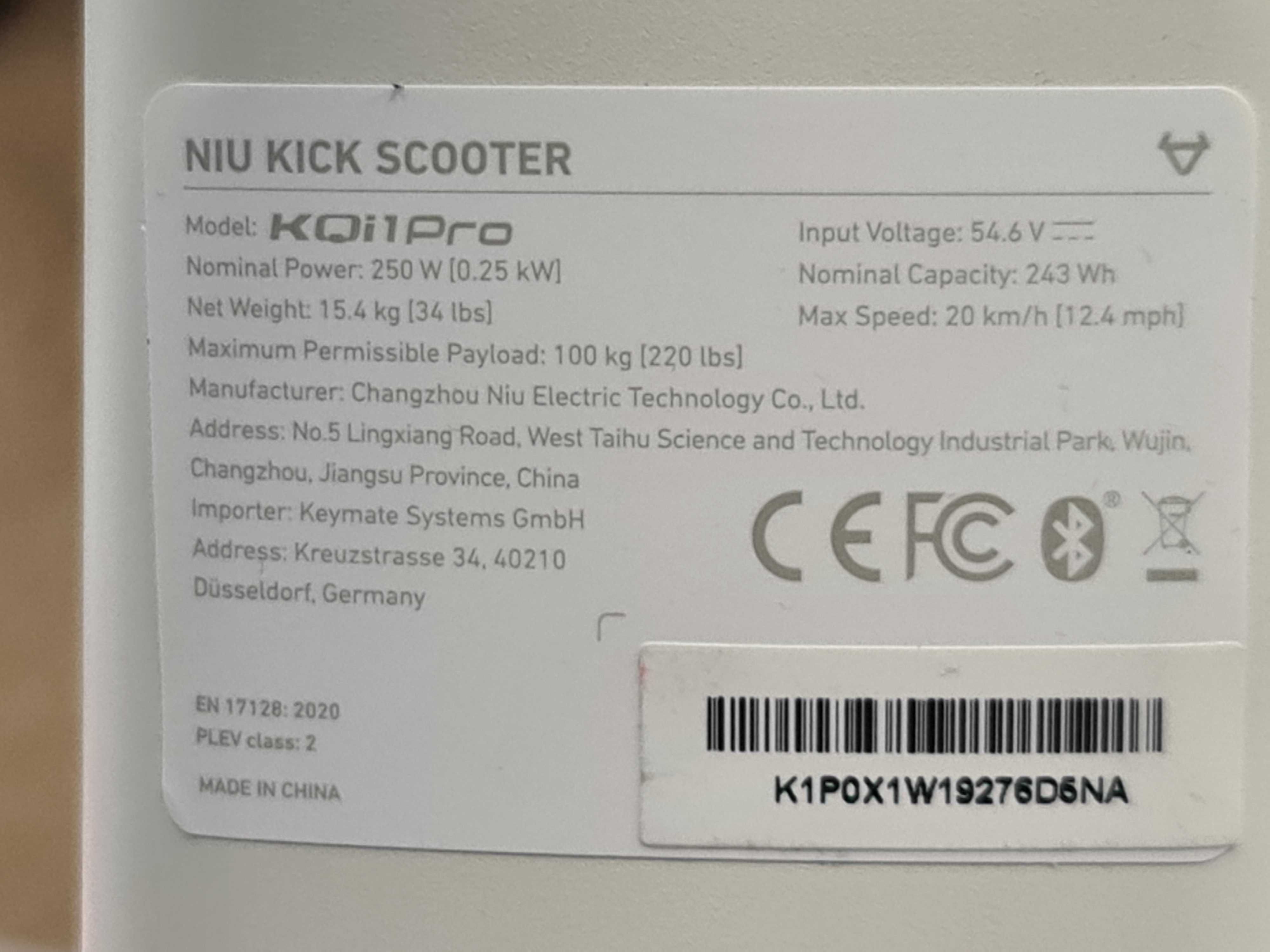 NIU Kick Scooter KQi1 PRO