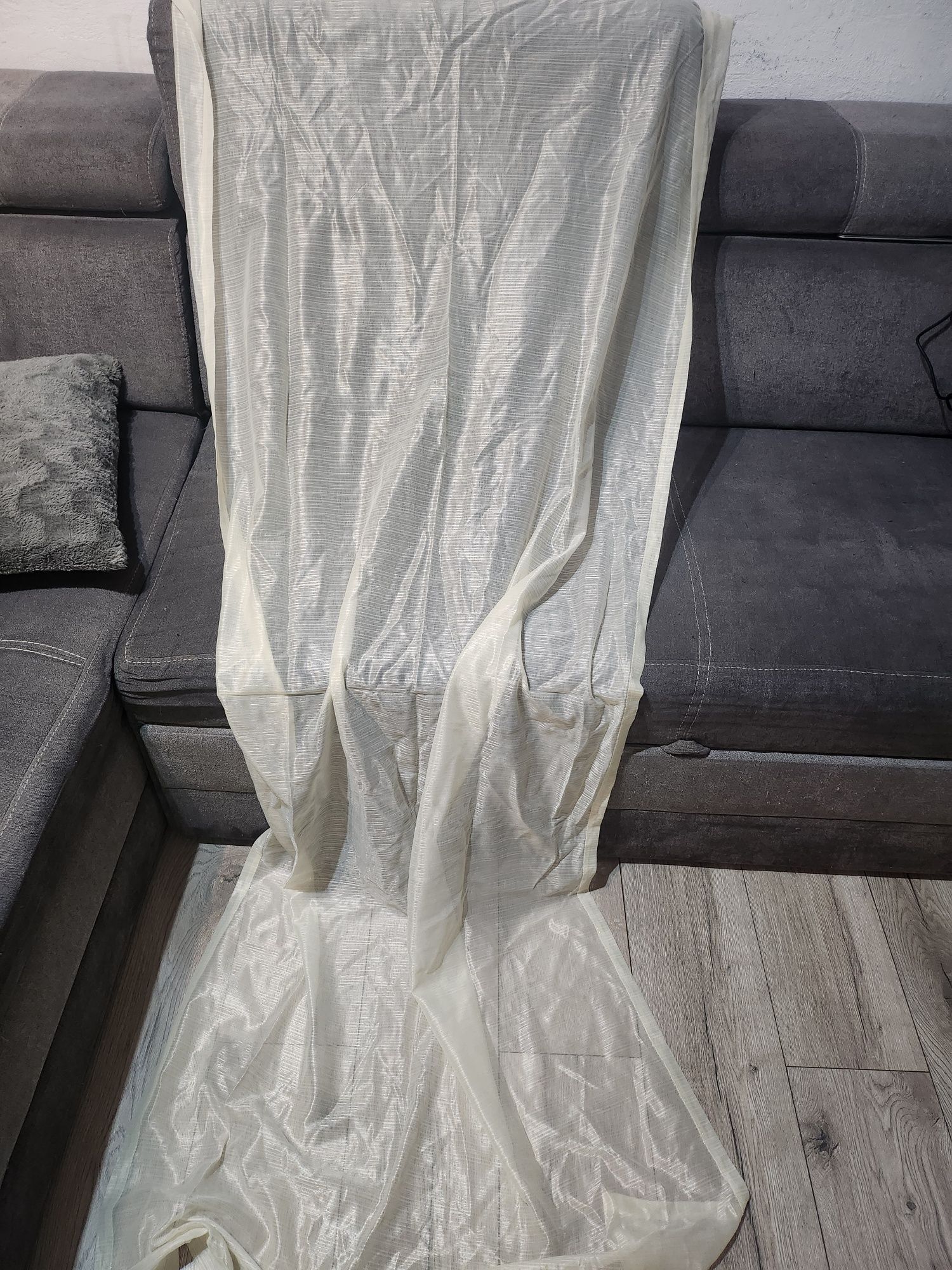 Firana ecru nowoczesny design Tanio