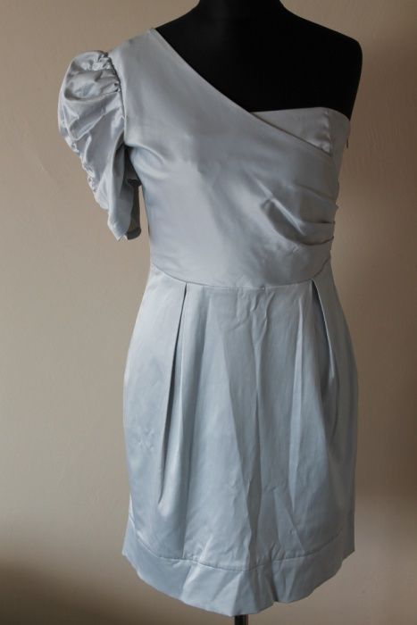 śliczna gołębia (szara, srebrna) sukienka rozm. 38, 40