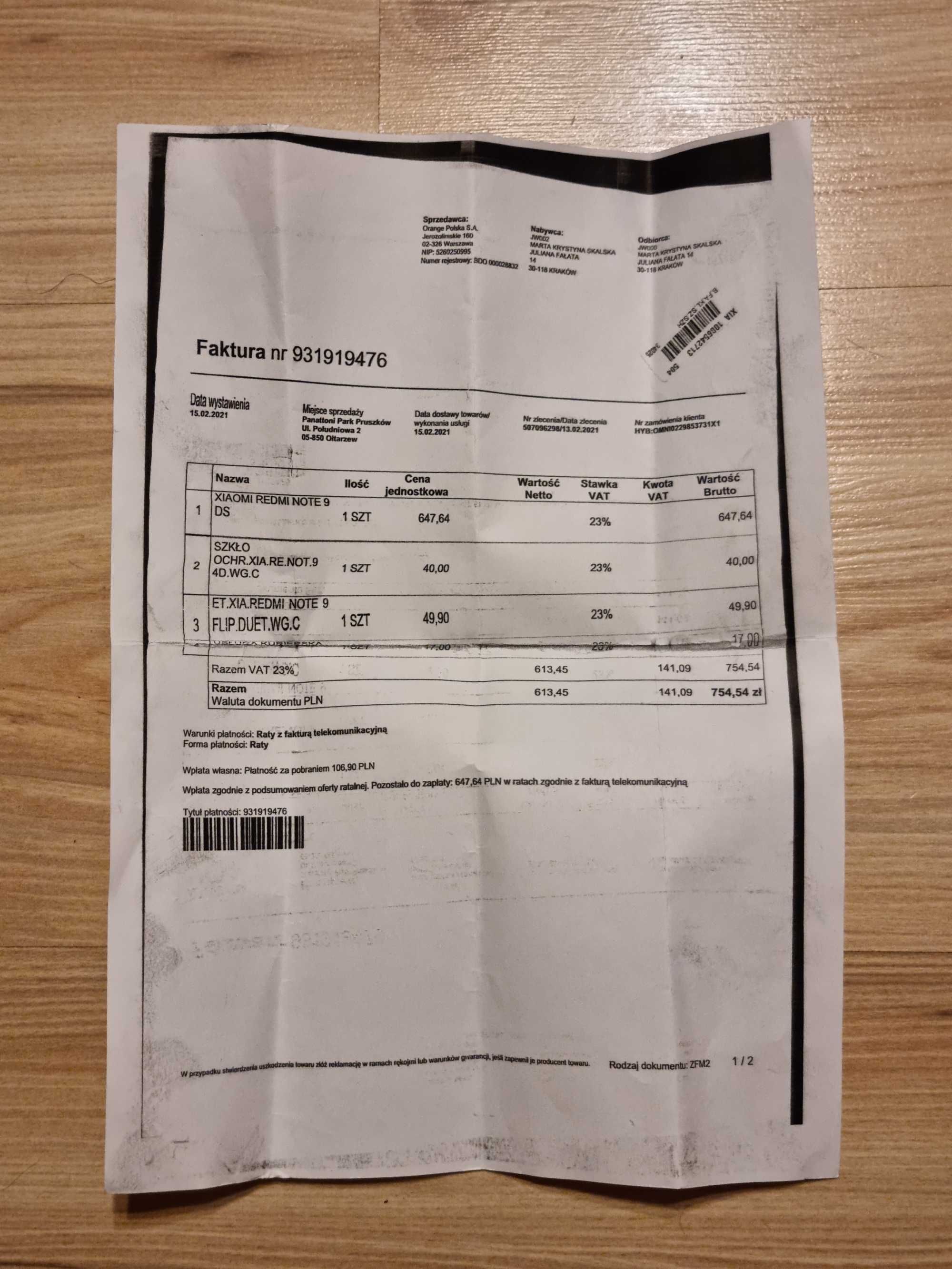 Xiaomi Redmi Note 9 4GB 3+1/64 GB