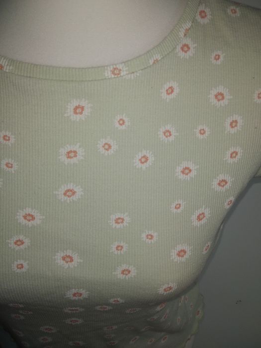 Prążkowana bluzka w kwiaty 36 S