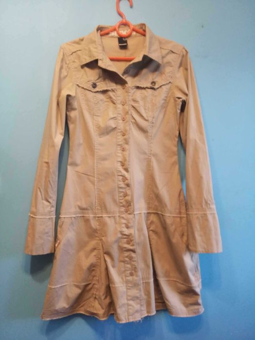 Sukienka typu szmizjerka bawełniana, obniżany stan - S/M - "Bench".