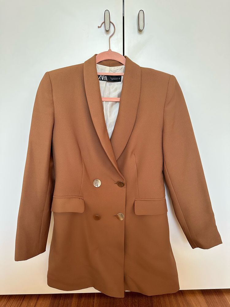 Blazer camel double breasted ZARA