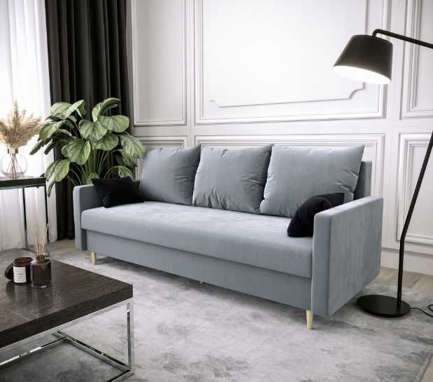 Sofa Kanapa Dwuosobowa 155CM Z Funkcją Spania Pojemnikiem Bari RS01