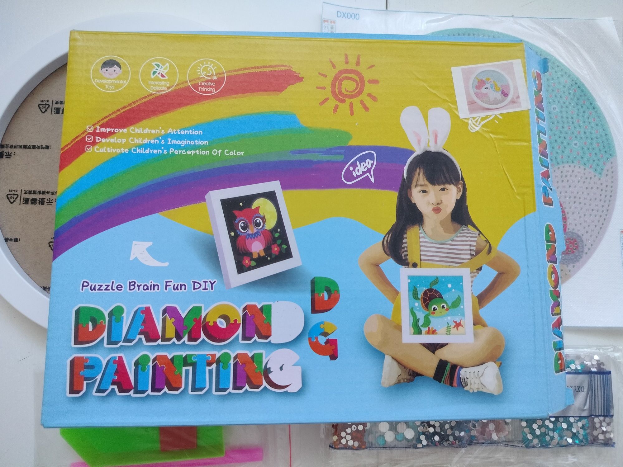 Diamond painting dla dzieci haft diamentowy jednorożec 3