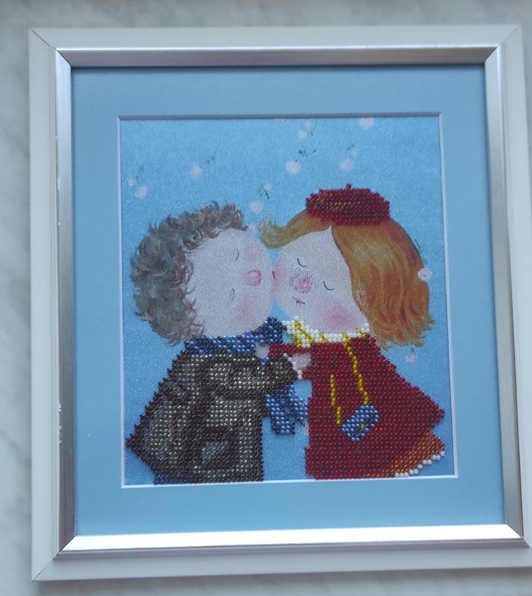Картина Поцілунок вишита бісером Гапчинська