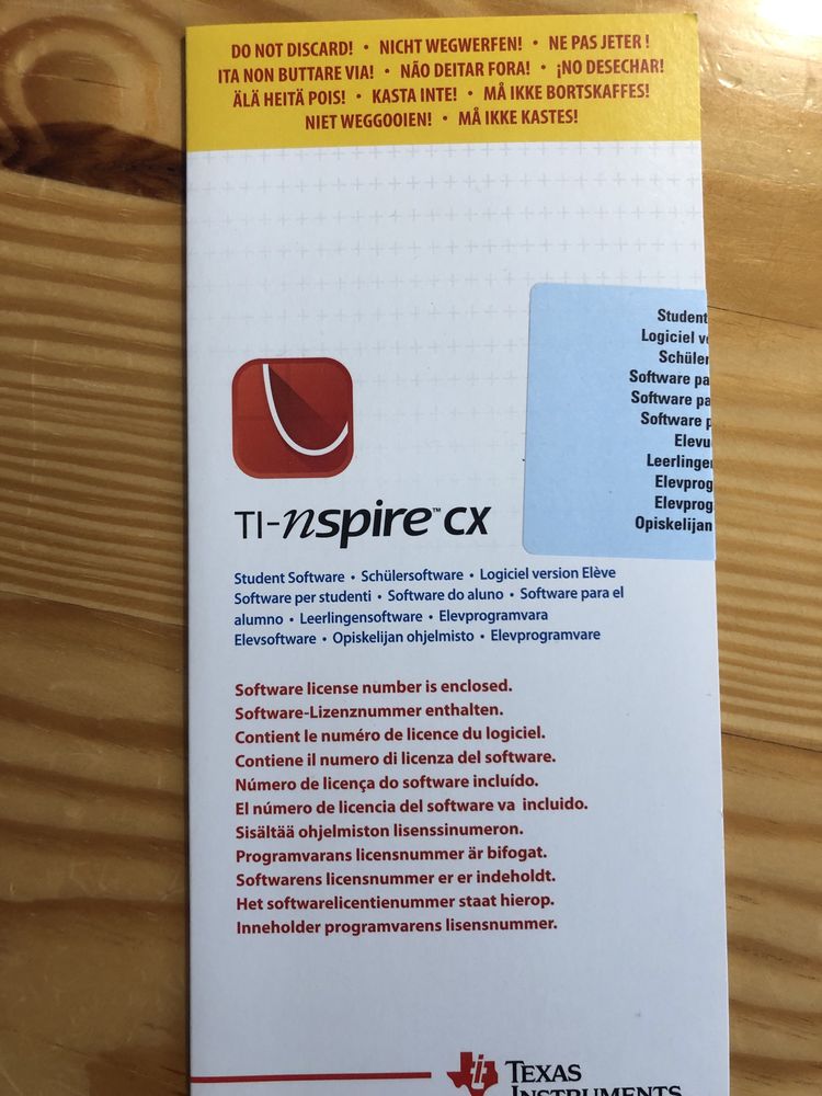 Kalkulator graficzny TI-nspire CX dowód zakupu licencja