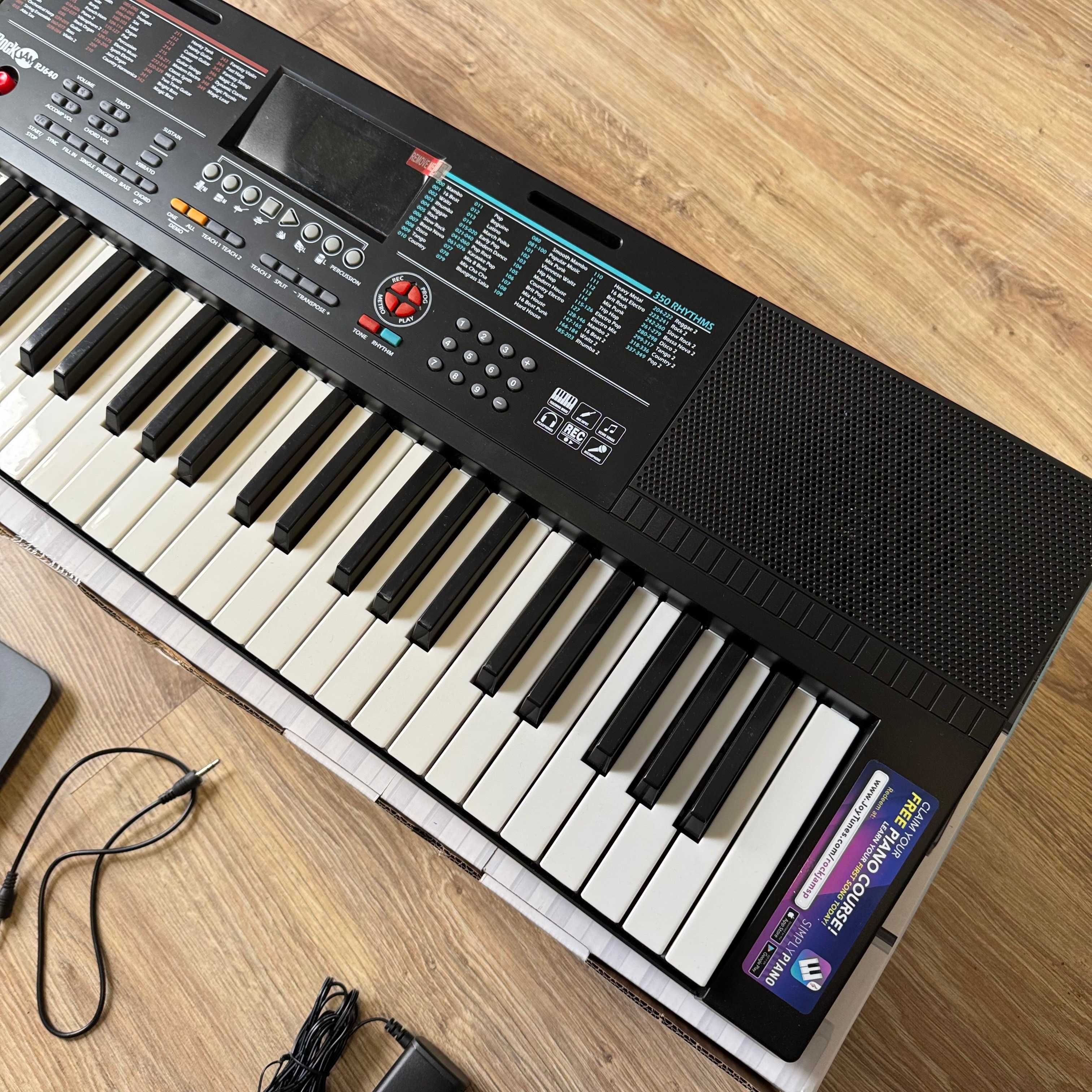 Rockjam RJ640 Keyboard, Czarny/Biały, 61 Klawiszy
