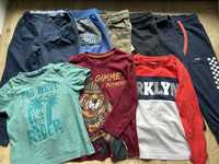 Zestaw ubrań 104-110 spodnie dresy tshirt koszulki