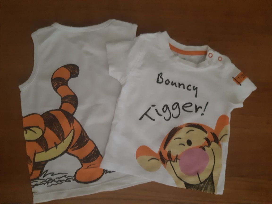 Disney tygrysek zestaw 2 × t - shirts cotton print r 6-9m i 74