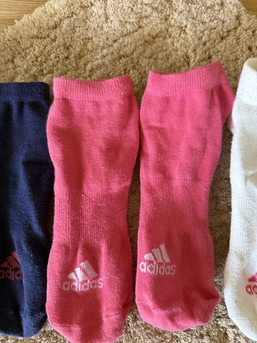 Skarpetki ADIDAS 3 pary róż białe fiolet rozmiar 36-40