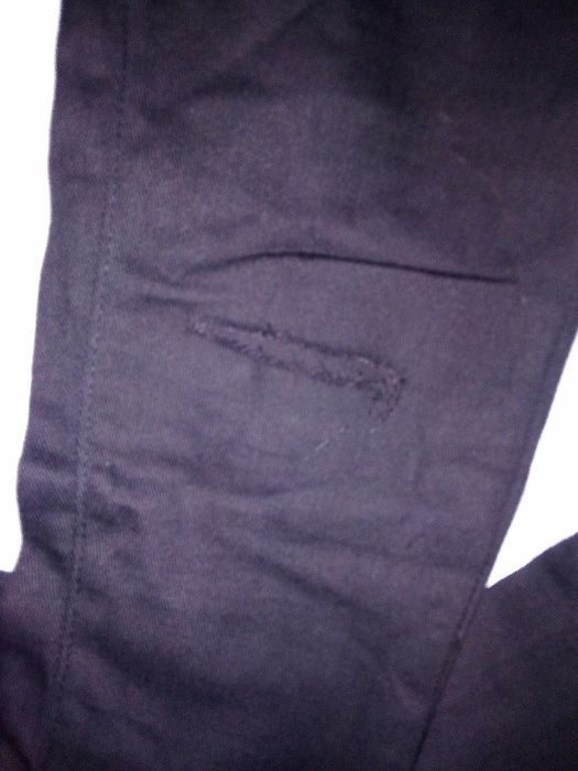 Ogrodniczki, spodnie na szelkach czarne jeans, r. S