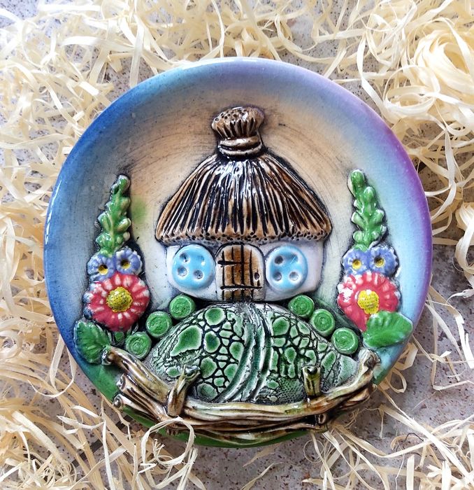 Тарілка  кераміка дерево розпис Україна