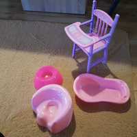 akcesoria dla lalki krzesełko wanienka