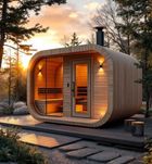 SAUNA QUADRO 2x2m z piecem, złożona, kwadratowa ogrodowa kostka 200cm