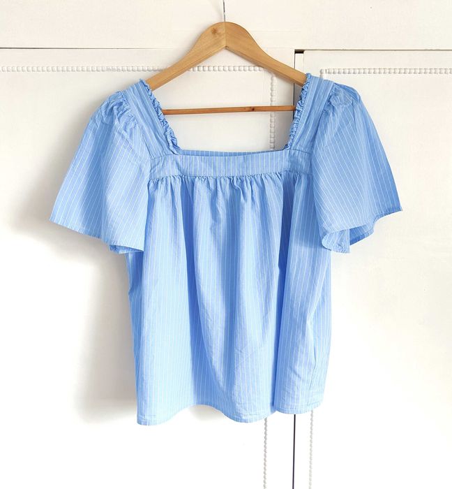 Niebieska bluzka w paski M 38 bawełna My Essential Wardrobe top prosta