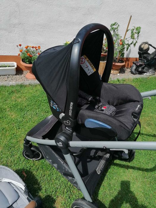 Wózek Maxi Cosi 3w1, składany, głęboki, spacerowy, fotelik, nosidełko.