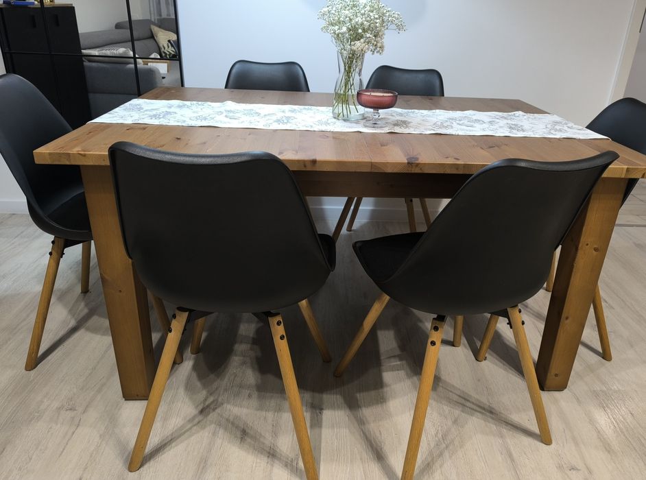 Krzesła Kastrup Jysk Czarne Dąb , krzesło czarne