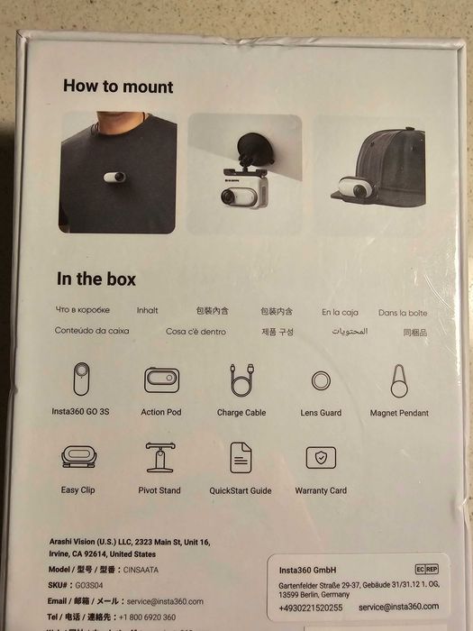 Insta360 GO 3S 128 GB 3 Anos de Garantia Edição Standard (Selado)