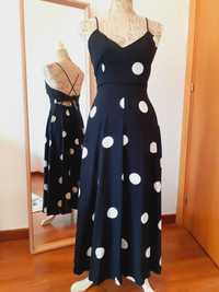 Vestido preto polka dots Oyuho