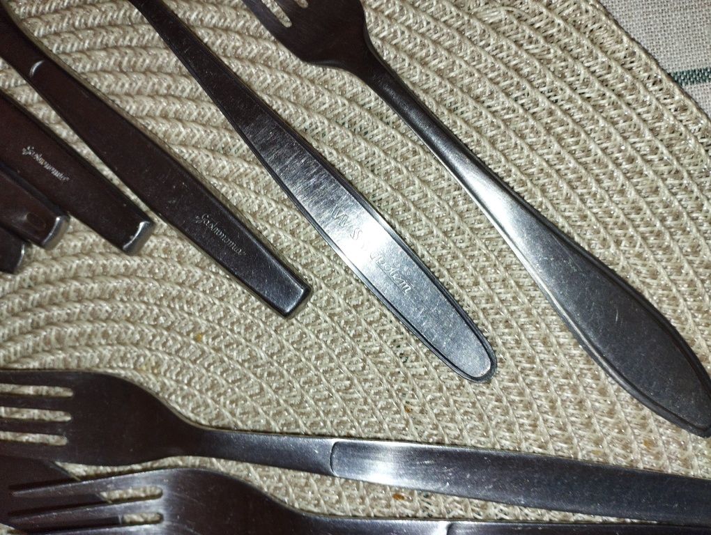 Sztućce HEFRA. Vintage PRL. Cześć z napisem Gastronomia i WSS Społem.