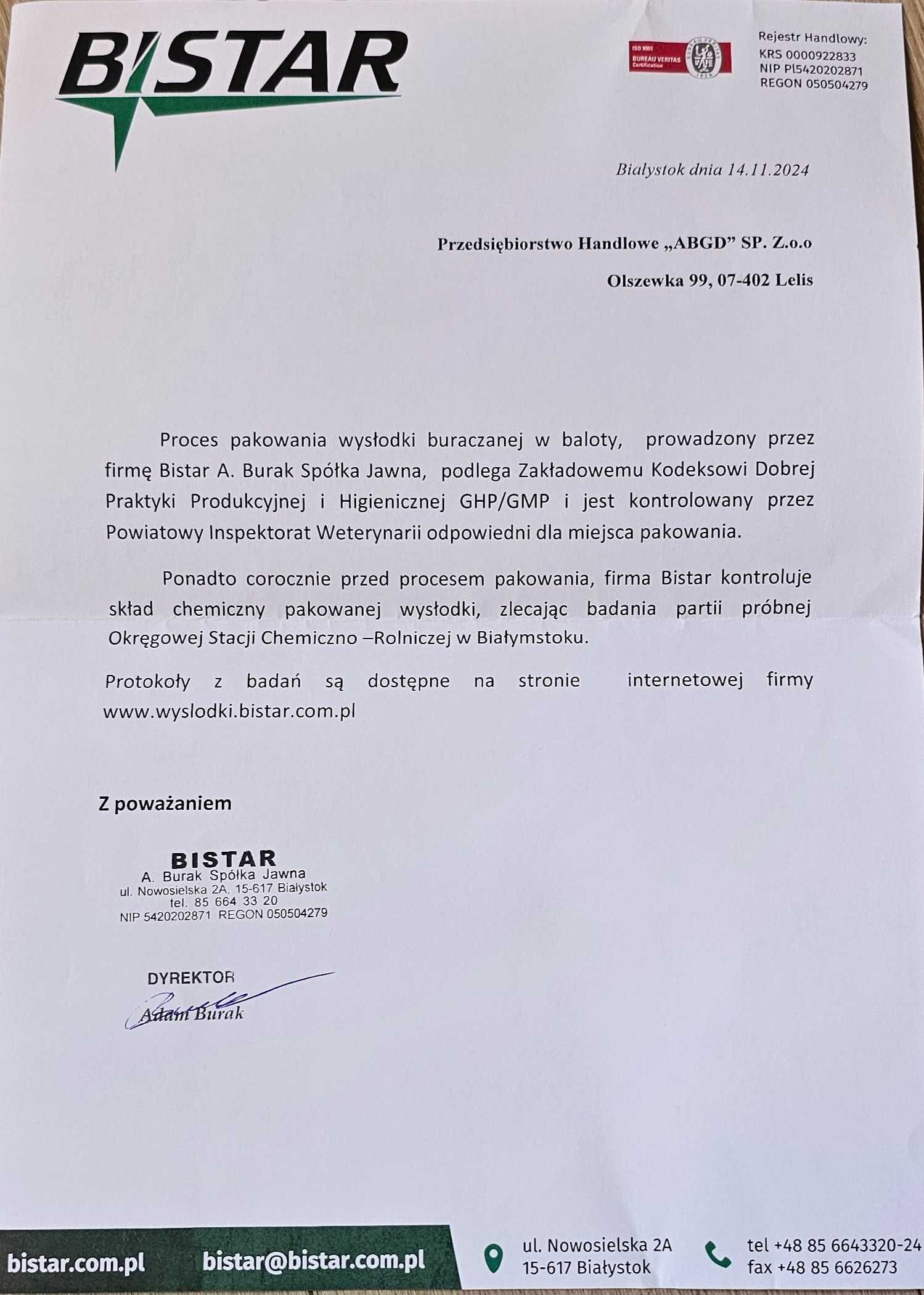 Wysłodki buraczane w belach z gwarancją Producenta.