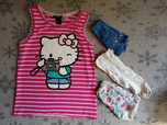 Zestaw podkoszulka 122 128 H&M Hello Kitty + 3 pary skarpetek tanio