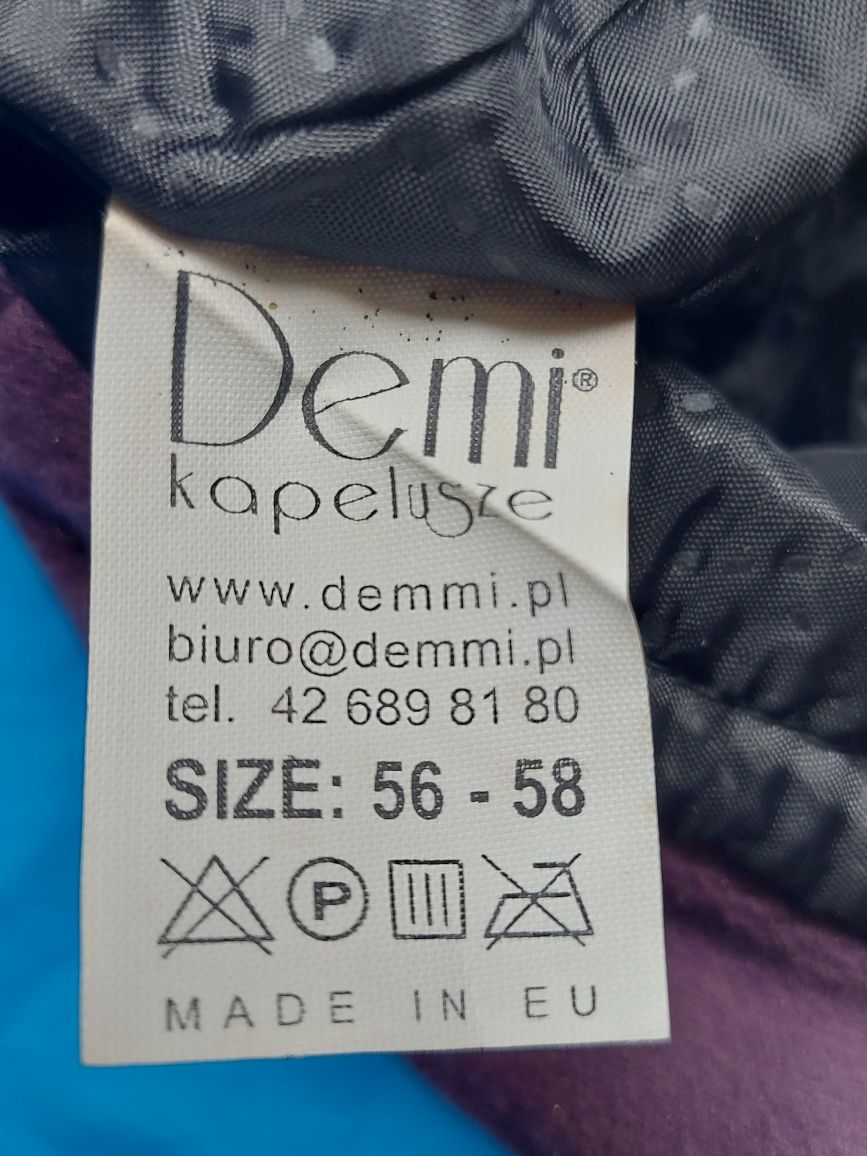 Kapelusz damski fioletowy rozmiar 56/58 firma DEMI
