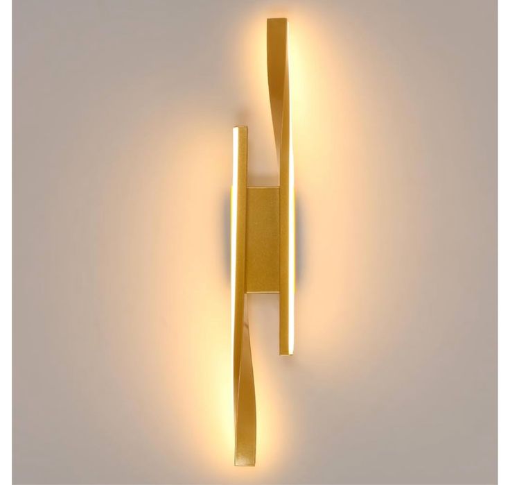 Kinkiet Led Złoty Nowoczesny Lampa Ścienna 3000K