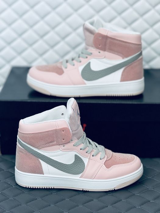 Nike Air Retro Jordan 1 кроссовки хайтопы Найк Джордан розовые
