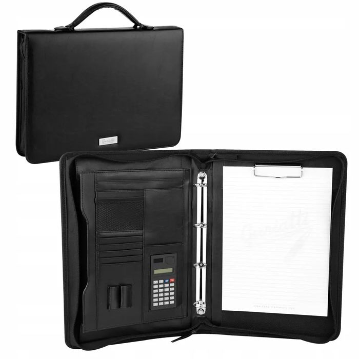 Teczka konferencyjna A4 z rączką Guriatti czarna. Easy Stationery