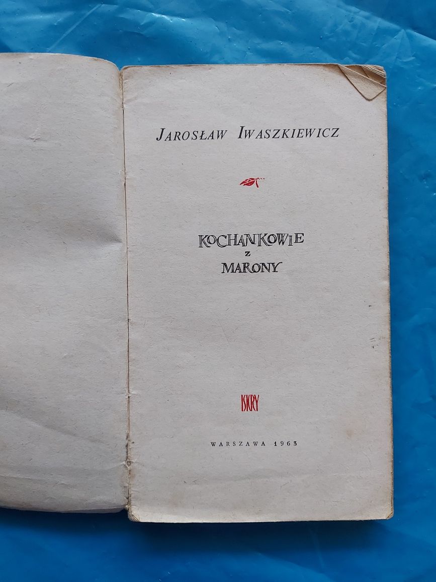 książka Kochankowie z Marony 1963r opowiadanie