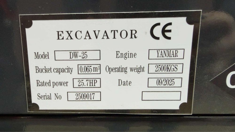 Minikoparka DK-25 | 2,5t  Silnik Yanmar | Nowa Gwarancja